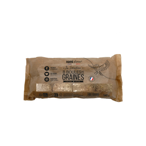 8 Boules de graines pour oiseaux du cie 540g