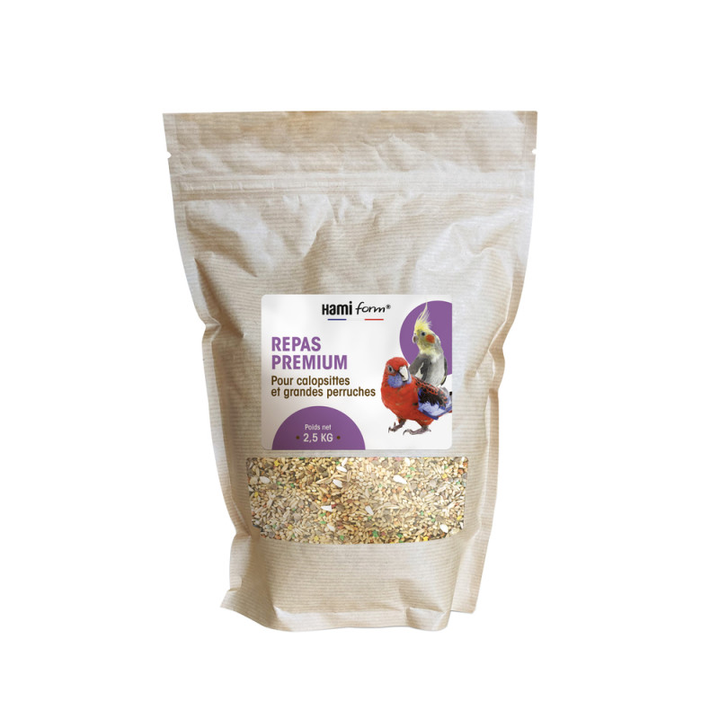 Repas premium pour calopsittes et grandes perruche