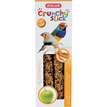 Barres oiseaux exotiques : millet/pomme, 85gr