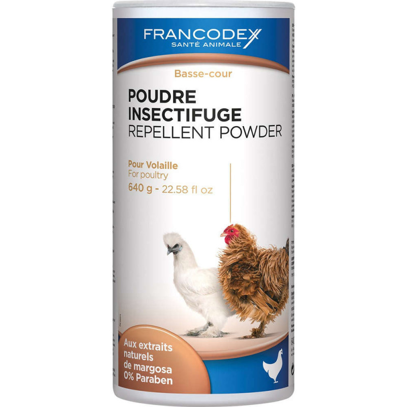 Poudre insectifuge pour volailles :  640 gr