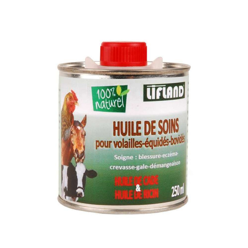 Huile de soins pour volailles-équidés-bovidés 250m