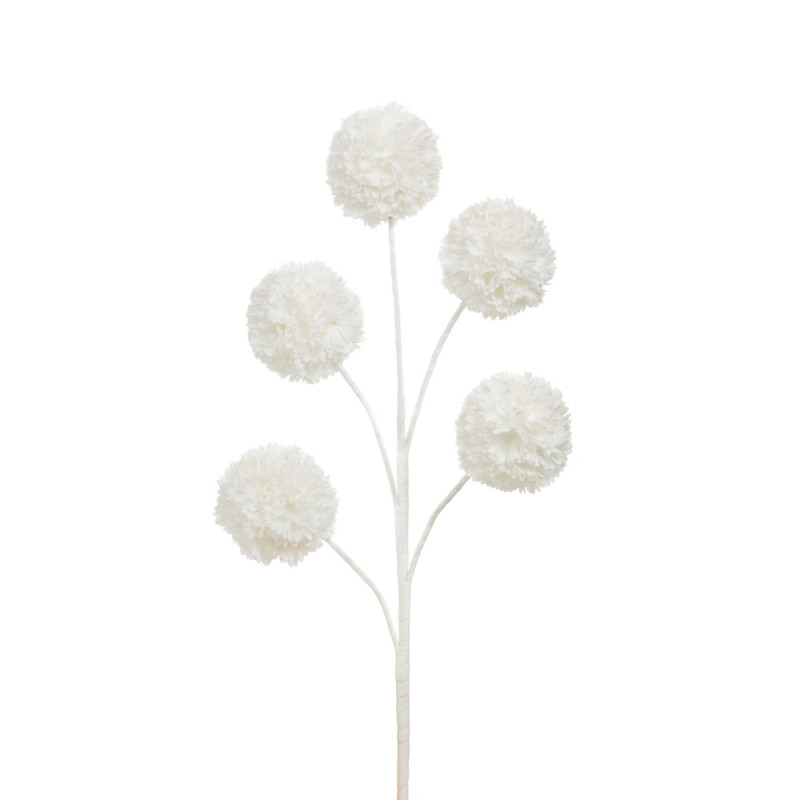 Tige fleur artificielle Sylvia, coloris blanc - H.