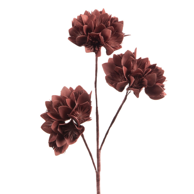 Tige fleur artificielle Alba, coloris terracotta -