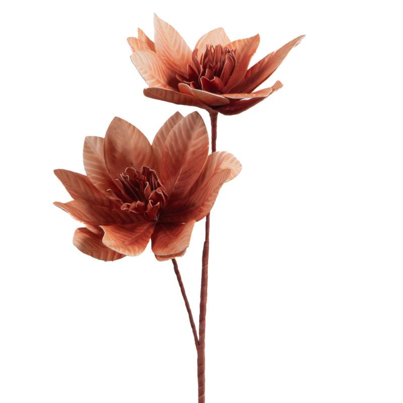 Tige fleur artificielle Tania, dégradé brique - H.