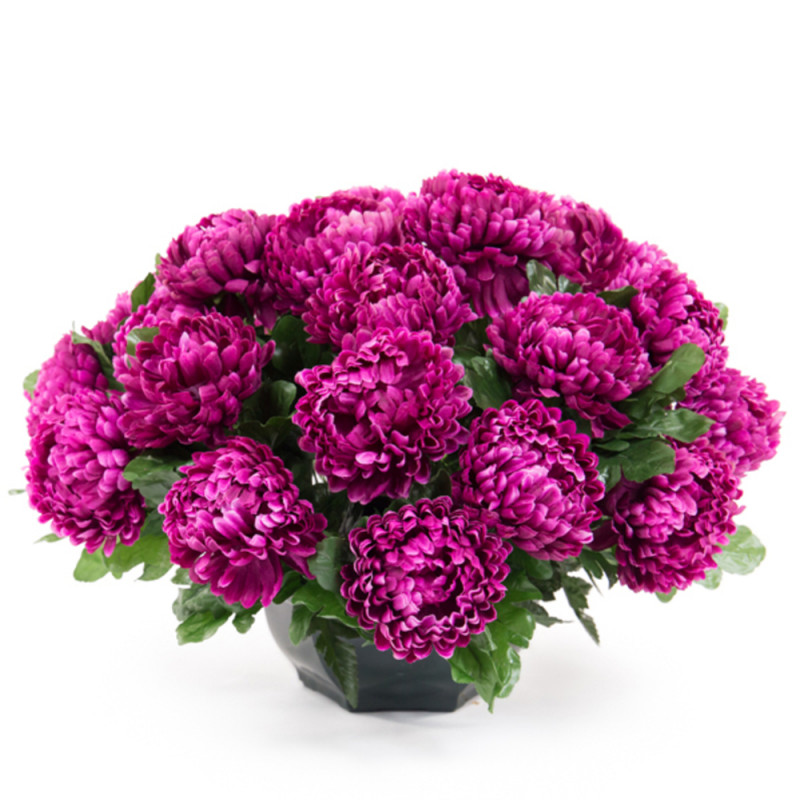 Fleurs artificielles - coupe chrysanthème lavande