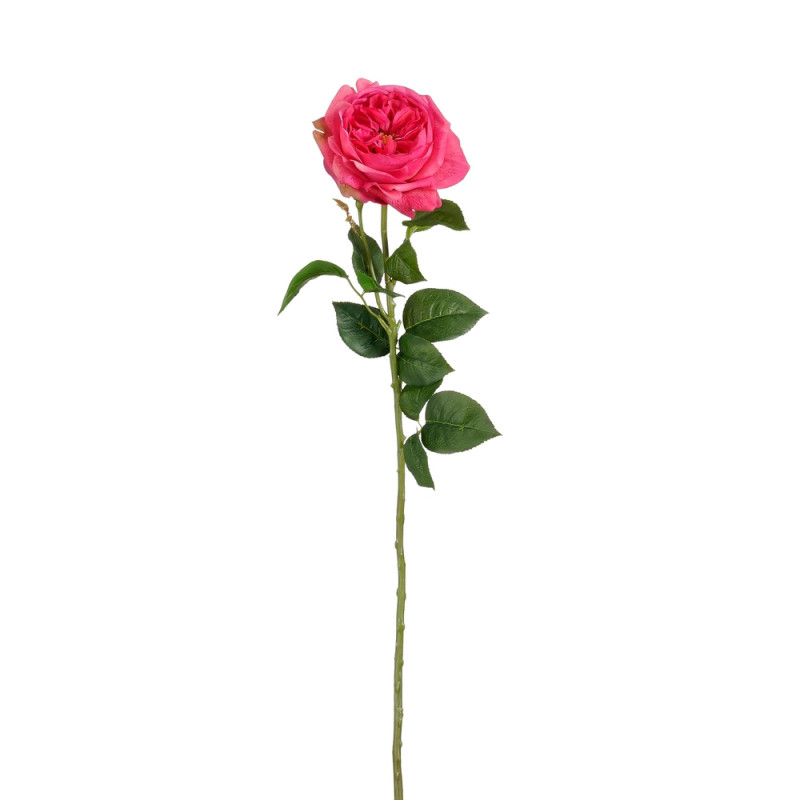Fleur artificielle - Rose fuchsia Real Touch L. 68