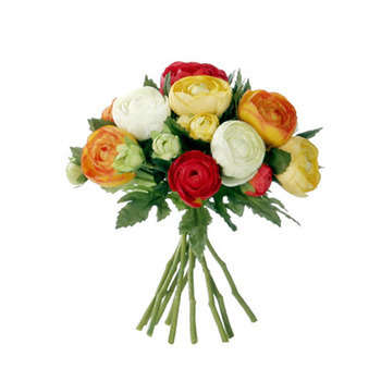 Bouquet renoncules : orange, h.22cm