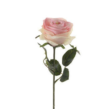 Tige rose simone, rose clair H. 45 cm