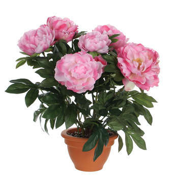 Pivoine artificielle en pot : rose, h.50cm