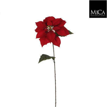 Tige Poinsettia : rouge, h.71cm