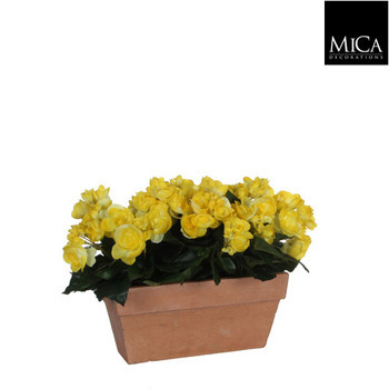 Plante artificielle : Jardinière Begonia jaune L.
