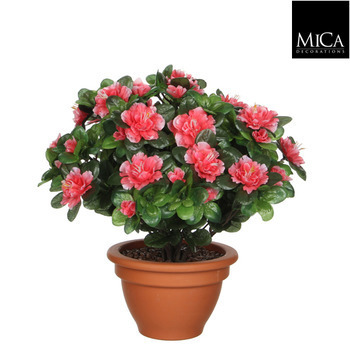 Azalea artificiel pêche : pot Ø 17 cm