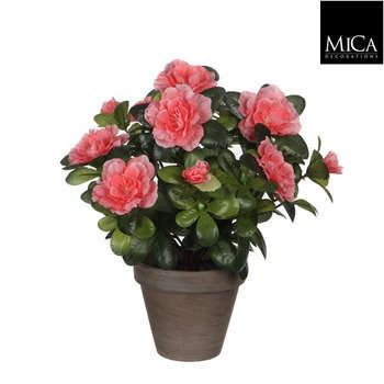 Azalea artificiel pêche :  h.27 cm