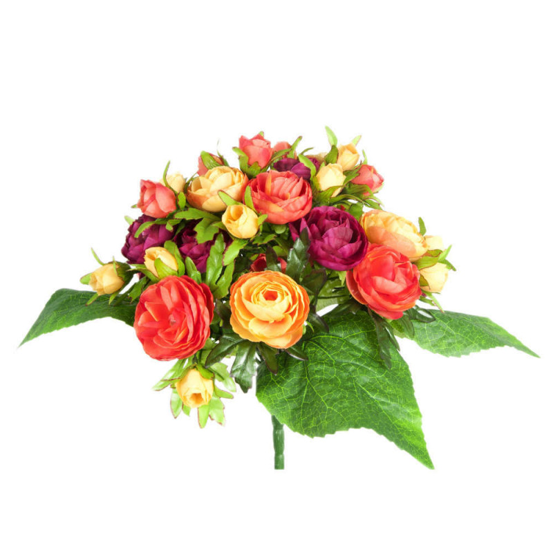 Fleurs artificielles - bouquet renoncules oranges