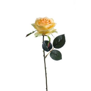 Tige Rose Simone artificielle, jaune H. 45 cm
