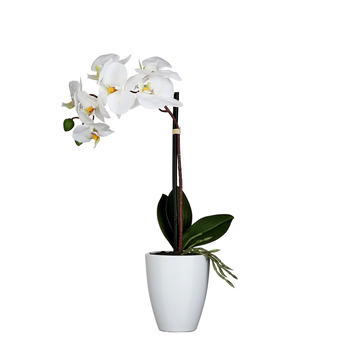 Pot phalaenopsis blanc artificiel H.42 cm