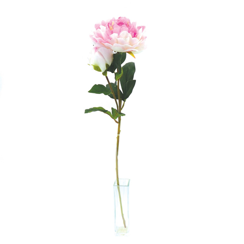 Fleur artificielle tige de pivoine rose H. 76cm