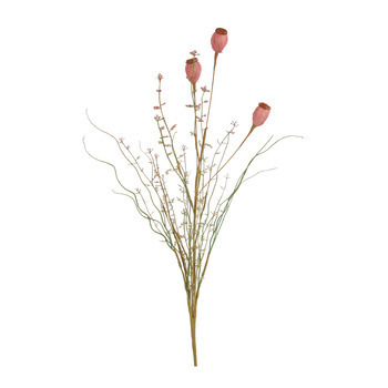 Coquelicot artificiel, bouton rose sec