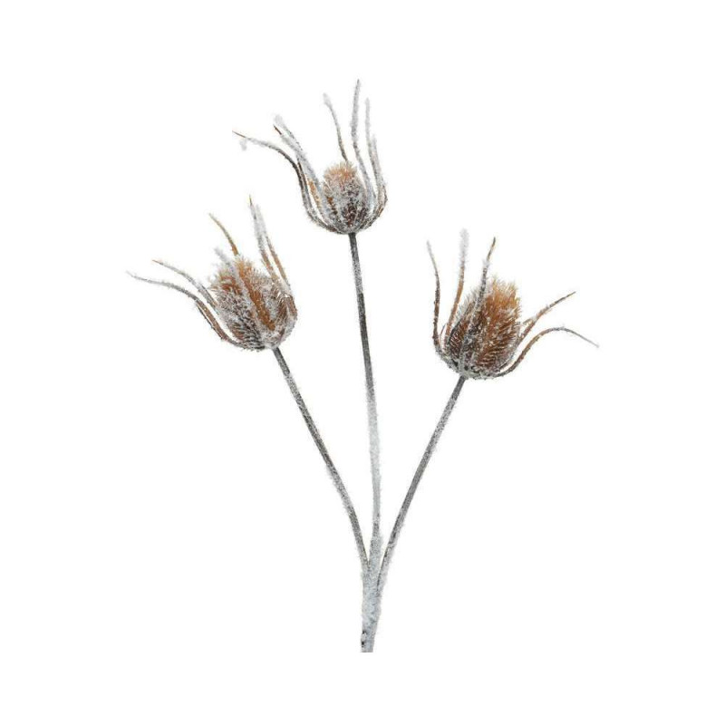 Fleur artificielle : Tige branche chardon avec nei