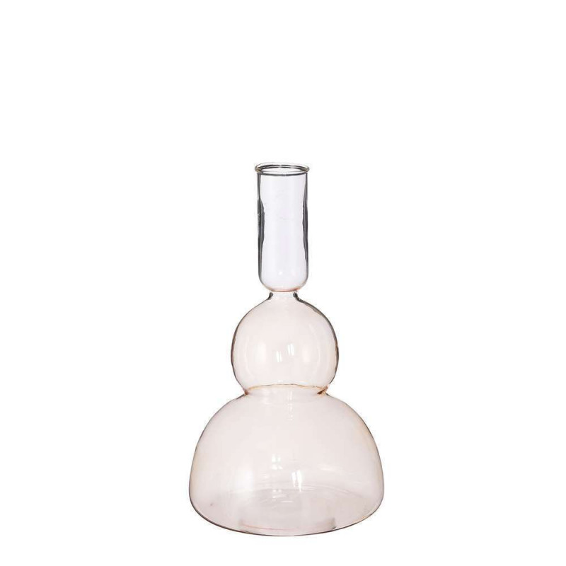 Soliflore en verre marron clair Nisa - H. 19,5xD.