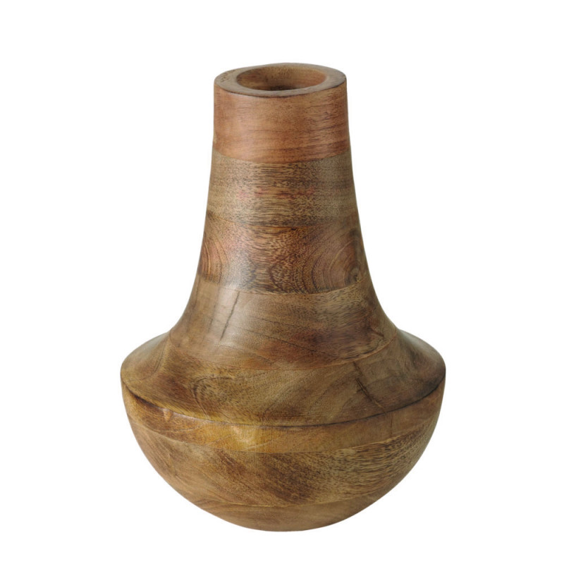 Vase Posha en bois de manguier - H. 25cm