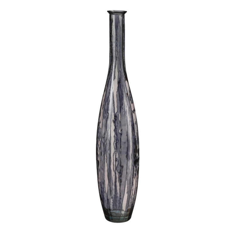Vase en verre recyclé 'Palermo', coloris noir - H.