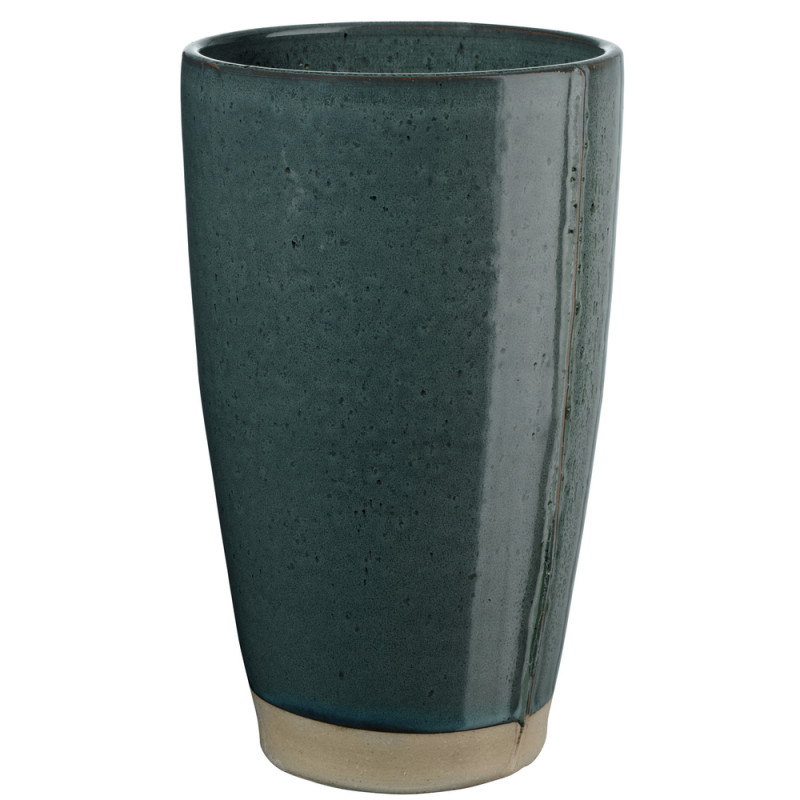 Vase Verana en grès, coloris vert - H. 18cm