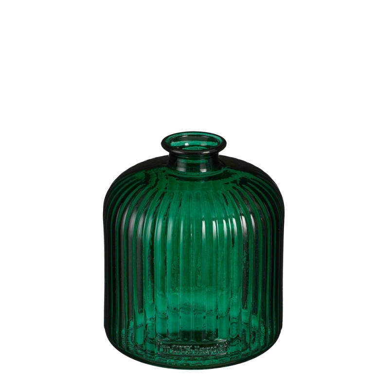 Vase Jessica en verre recyclé vert - H. 18cmxD. 16