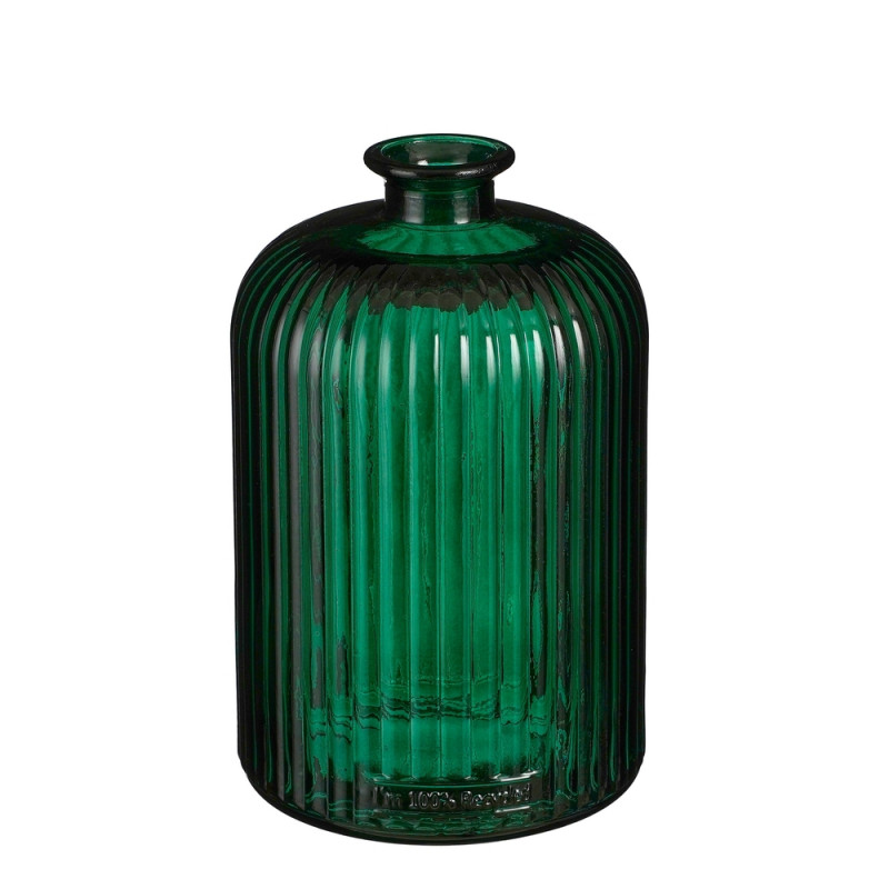 Vase Jessica en verre recyclé vert - H. 23cmxD. 15