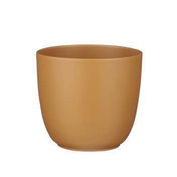 Pot Tusca rond en céramique camel - Ø17 cm