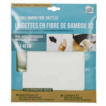 Lingette en fibre de bambou x2