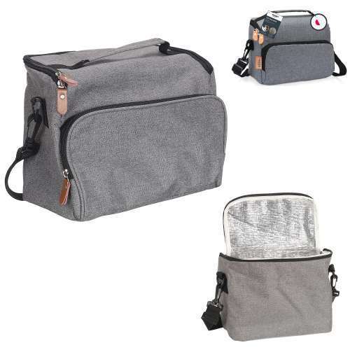 Lunch bag gris zippé 25,4x20,3x12,7cm