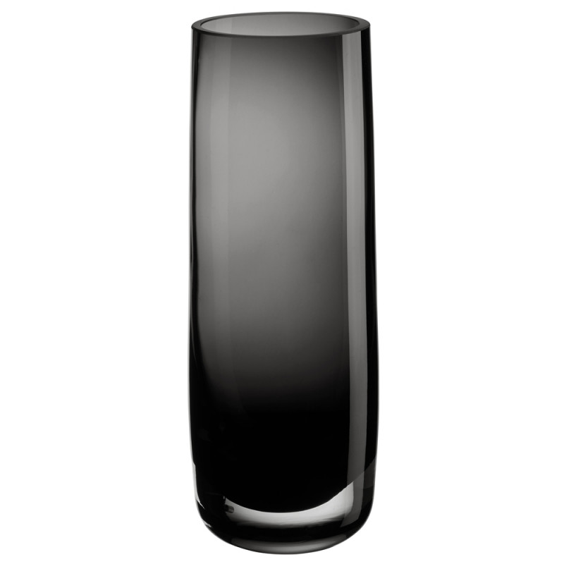 Vase Ajana en verre, coloris gris - H. 22cm