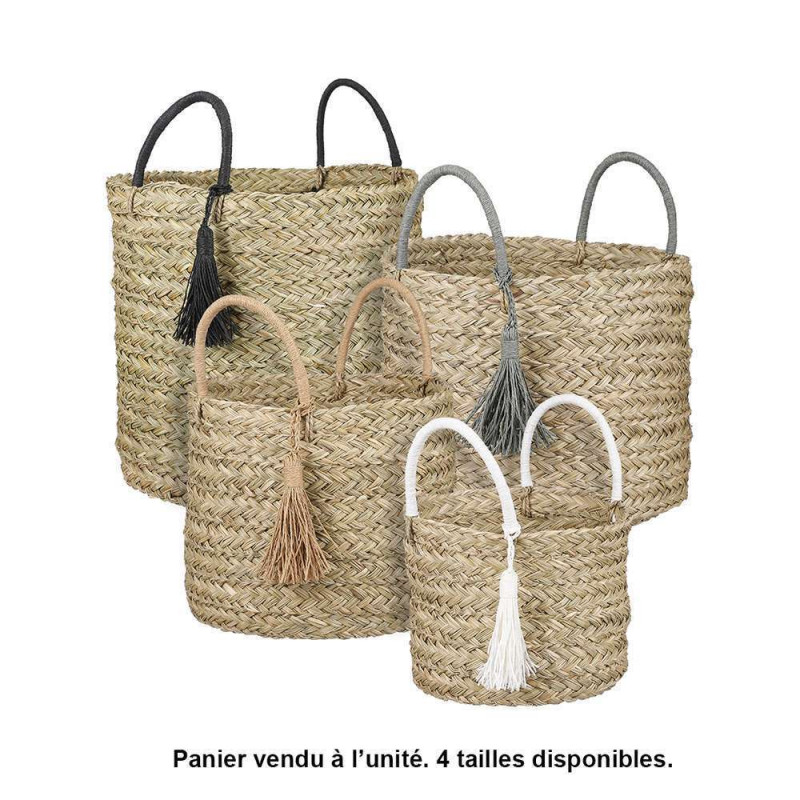 Panier rond marron clair Lorenz - H.30cm