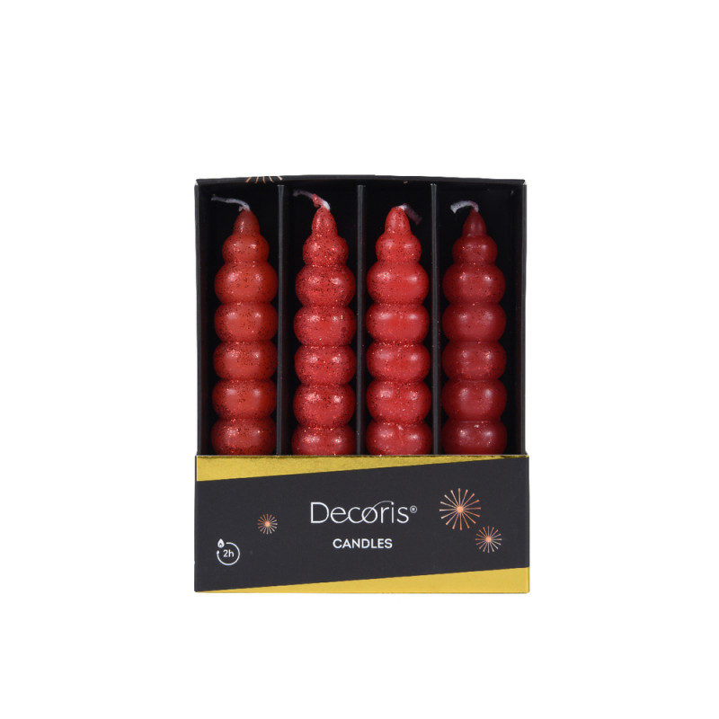 Bougie cierge longue cire Ø2. 2 - H. 11 cm rouge N