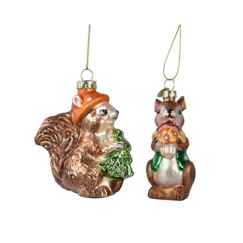 Suspension animal verre 4,5x11 cm