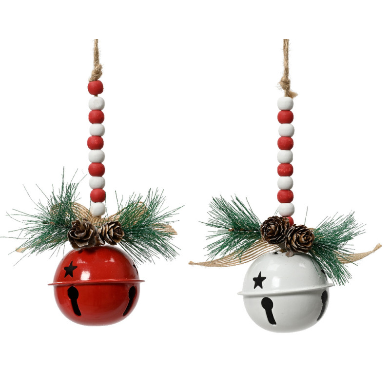 Suspension de Noël en métal : clochette pomme de p