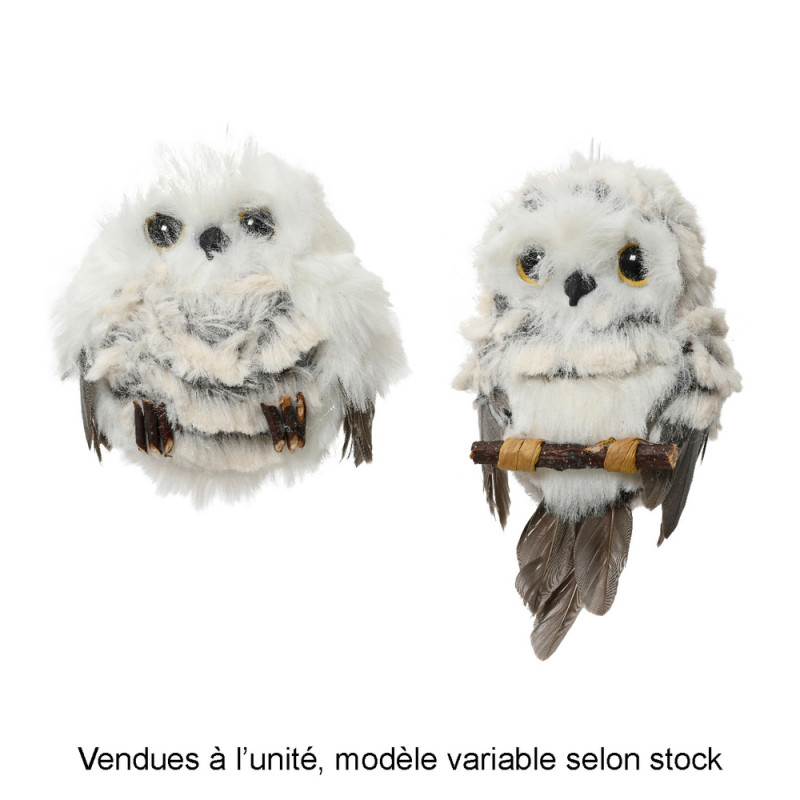 Suspension de Noël : chouette, coloris gris - H. 8