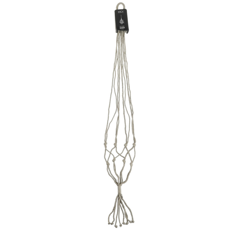 Suspension Macramé Knot en coton beige pour pot -