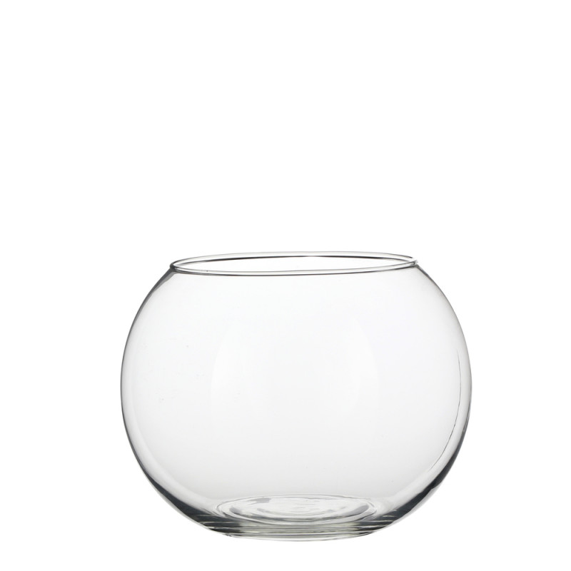 Vase rond Bolla, en verre - H. 15,5xD. 20cm