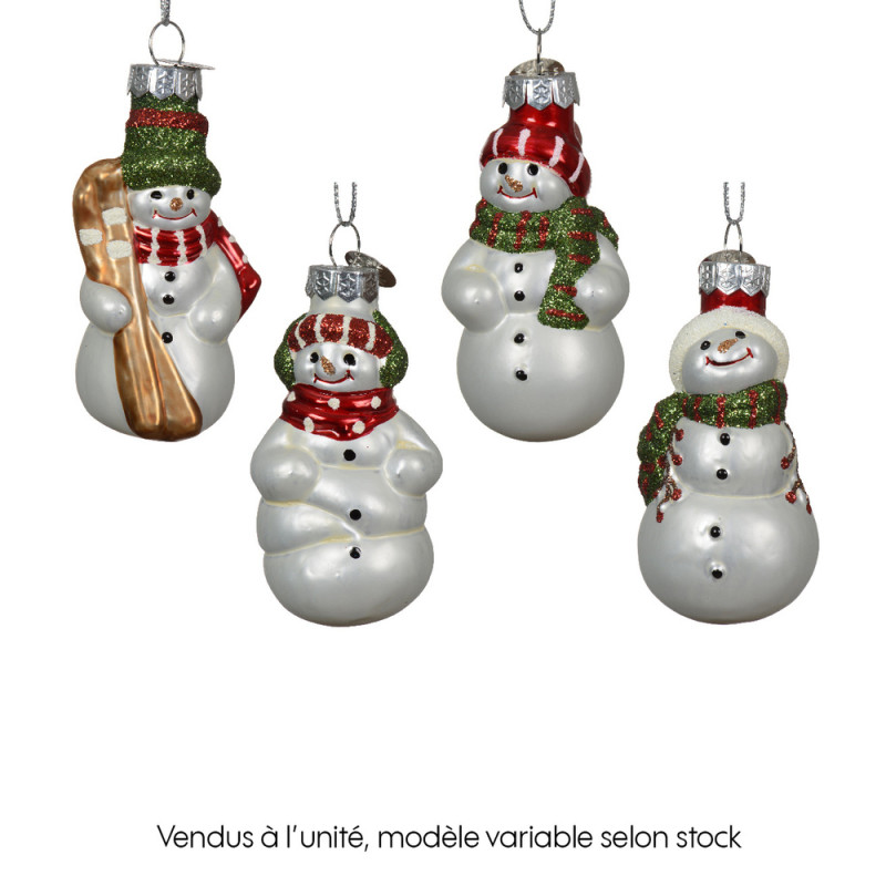 Suspension de Noël : Figurine en verre blanc 4,5x3