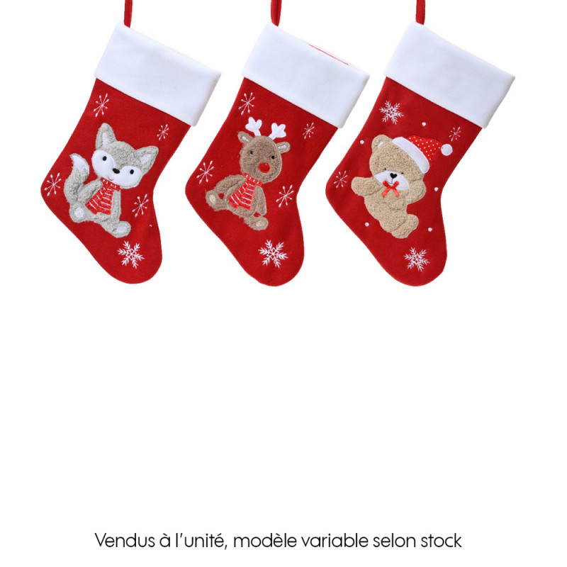 Chaussette polyester rouge H. 40cm