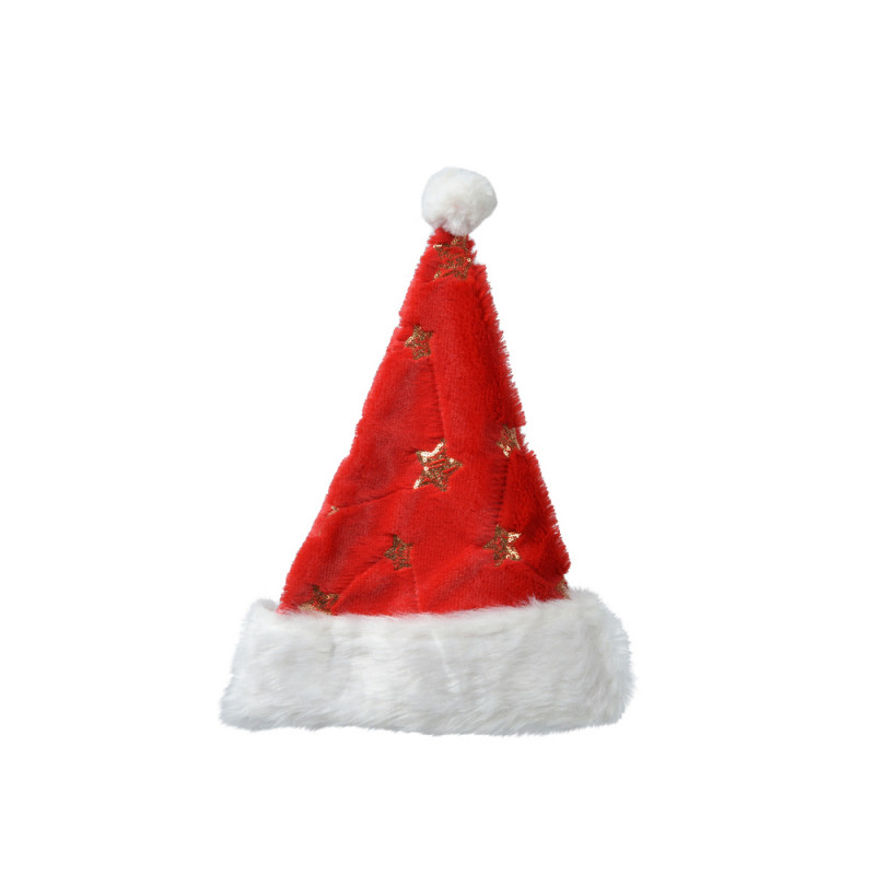 Bonnet du père Noël, broderie étoiles - D. 30xH. 4