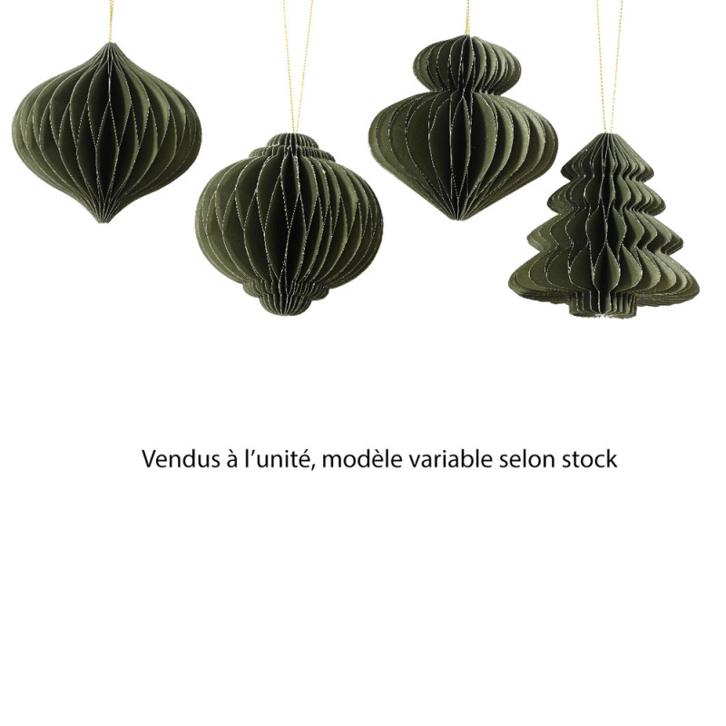 Suspension figurine papier - coloris vert - D8. H8