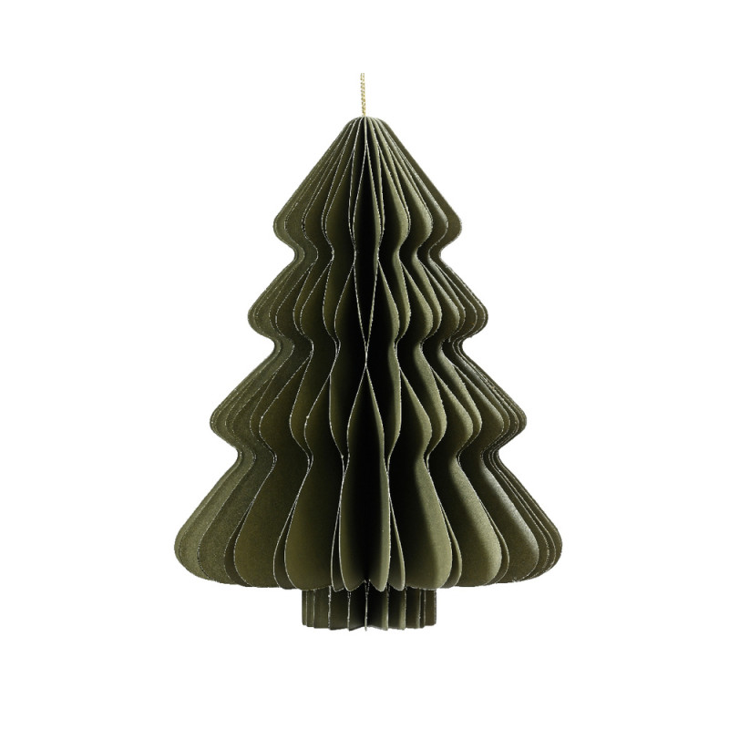 Suspension sapin papier - coloris vert - D15. H20c
