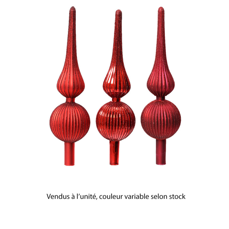 Cimier en verre - coloris rouge - H31cm