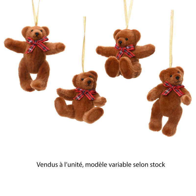 Suspension ours avec nud - coloris marron - H9cm