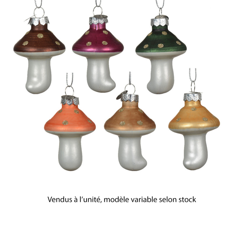 Suspension champignon en verre - coloris variable