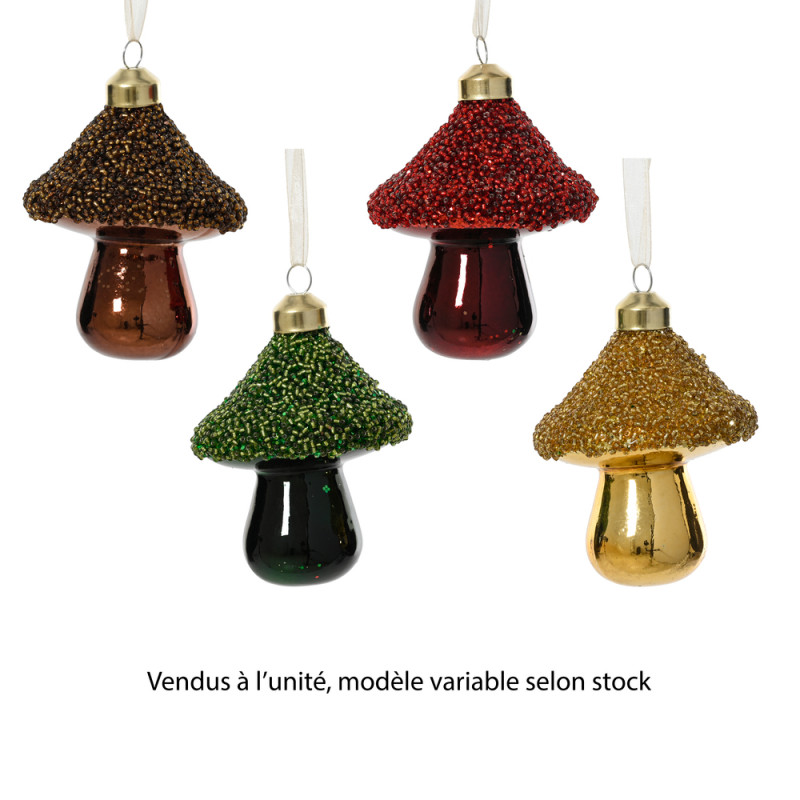 Suspension champignon en verre - coloris variable
