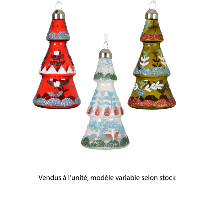Suspension de Noël en verre : sapin, modèles varia